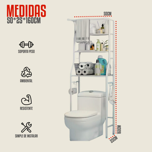 Organizador de 3 Niveles para Baño y Lavadero