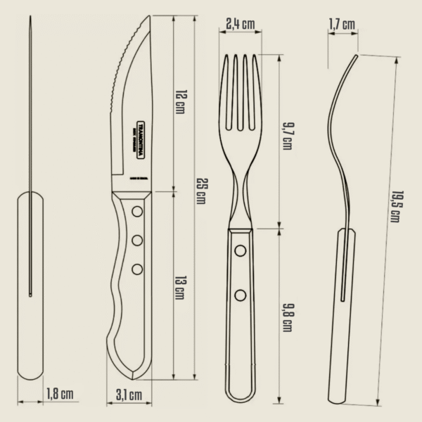 Juego de Cubiertos Tramontina Churrasco - 24 Piezas