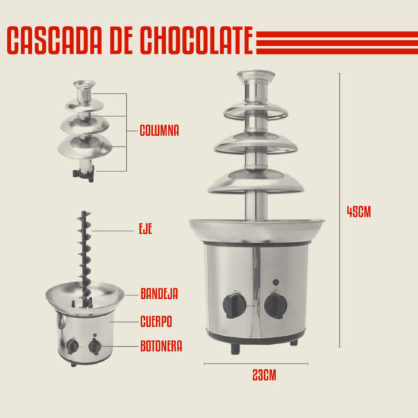 Fuente de Chocolate de Acero Inoxidable – 4 Pisos