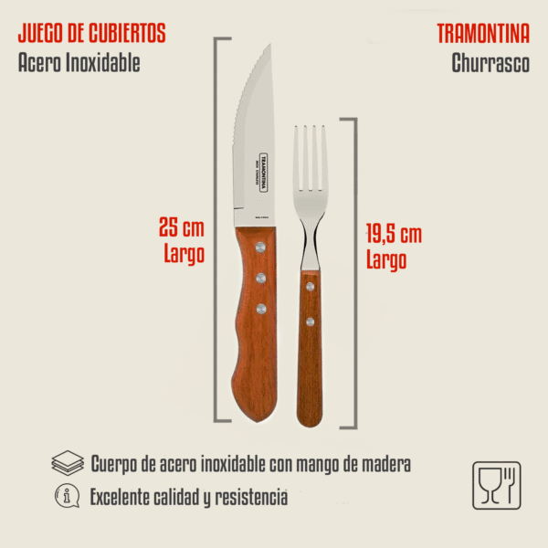 Juego de Cubiertos Tramontina Churrasco - 24 Piezas