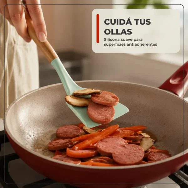 Set de Utensilios de Cocina de Silicona con Cuchillos y Soporte – 19 Piezas