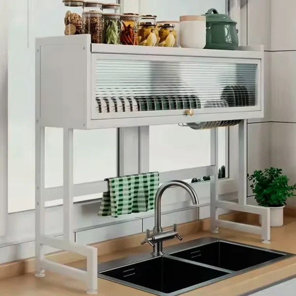 Escurridor Secaplatos de 85 cm con Cubiertero y Portatablas – 1 Nivel