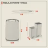 Set de Utensilios de Cocina de Silicona con Cuchillos y Soporte – 19 Piezas