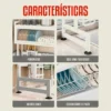 Escurridor Secaplatos de 85 cm con Cubiertero y Portatablas – 1 Nivel