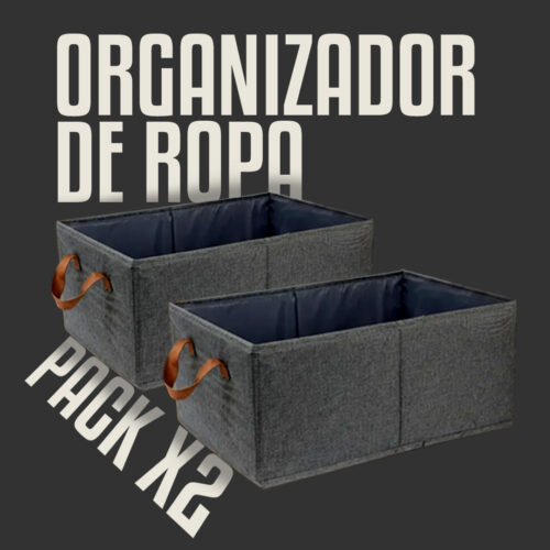 Organizador de ropa XL plegable con manija - Pack x2