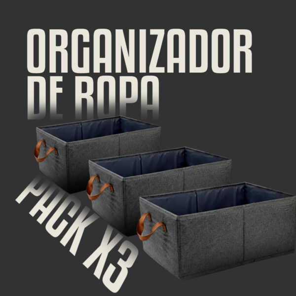Organizador de ropa XL plegable con manija - Pack x3