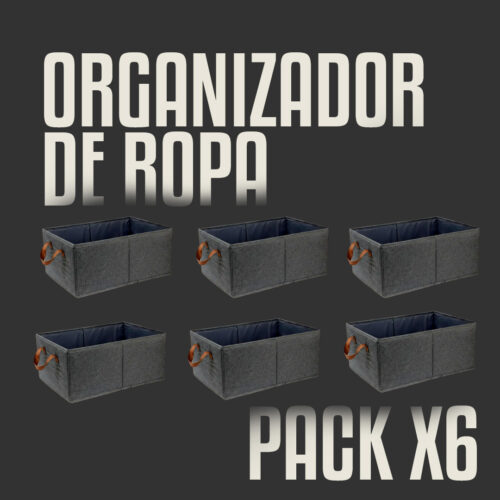 Organizador de ropa XL plegable con manija - Pack x6